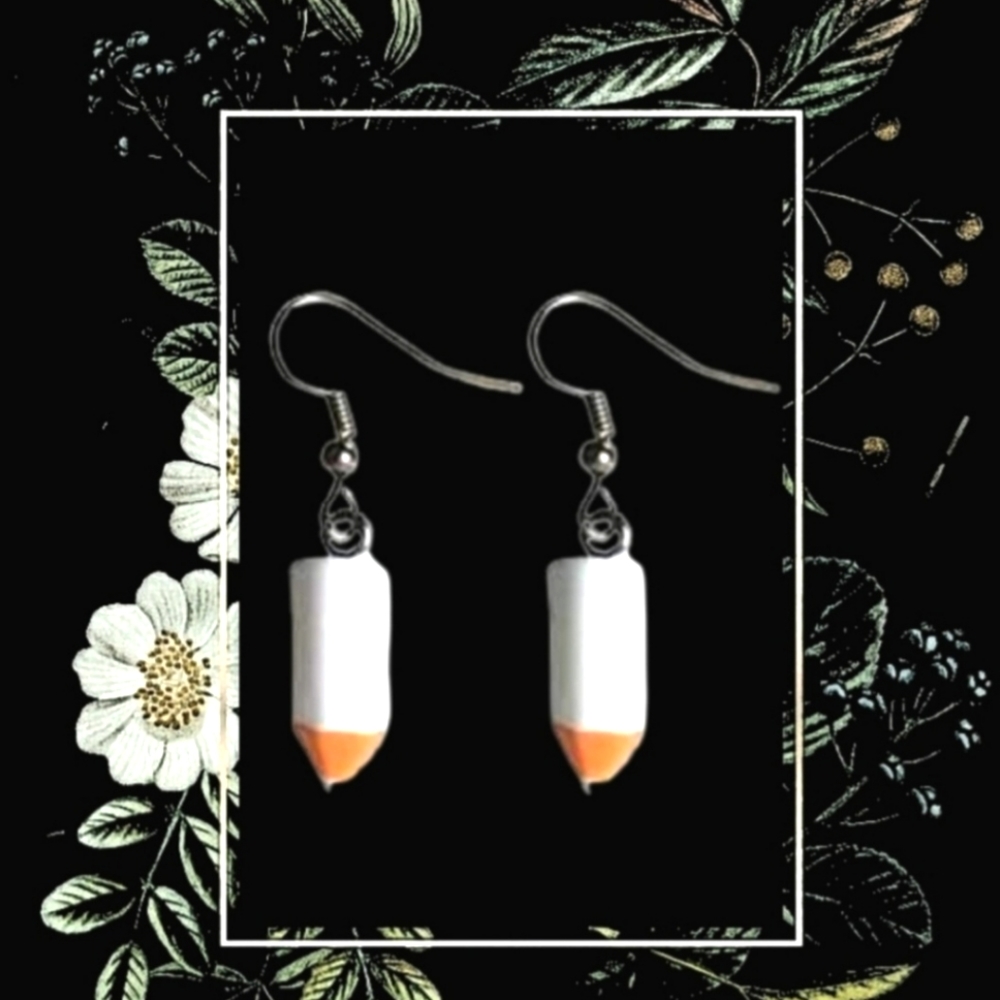 Women's White Colored Drop Dangle Earrings
